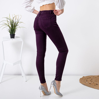 Pantaloni din țesătură de culoare violet - Îmbrăcăminte
