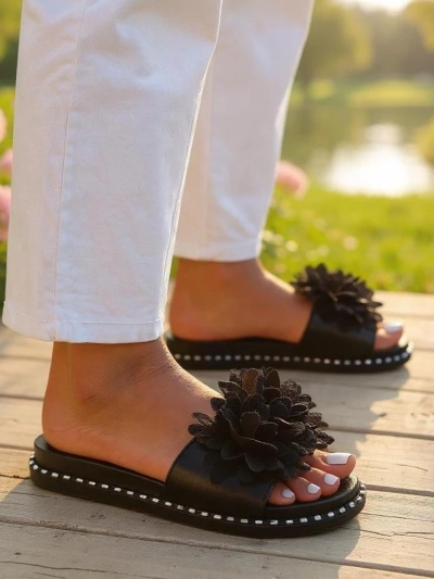 Royalfashion Ženske papuče sa ravnim đonom Flower Blide