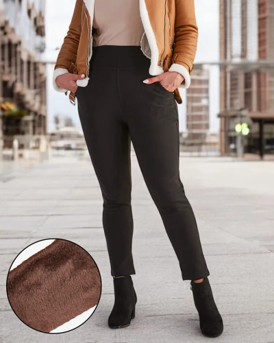 Royalfashion Pantaloni treggings izolați pentru femei PLUS SIZE