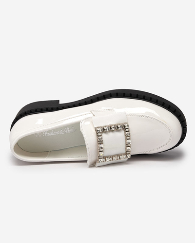 OUTLET Pantofi lacuiti alb cu catarama Fogim - Incaltaminte