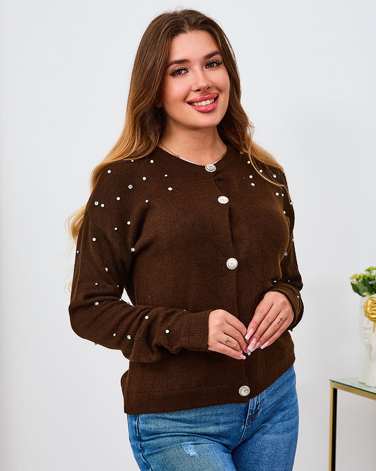 Royalfashion Red Pulover descheiat pentru femei