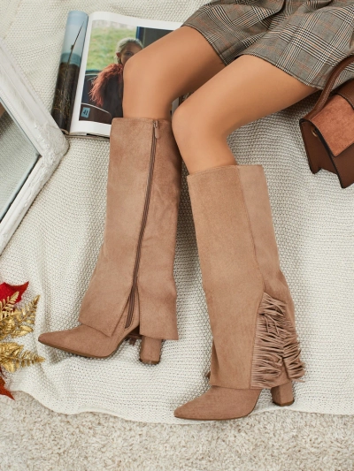 Cizme de damă eco-căprioară cu partea superioară Rimolea