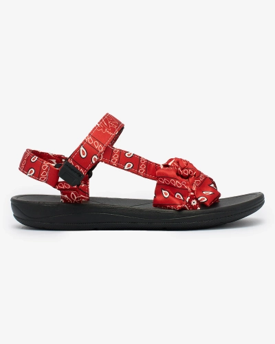 Royalfashion Sandale roșii pentru femei cu fundiță Oyall