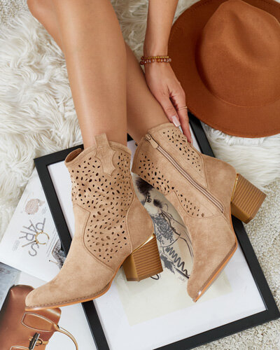 Royalfashion Cizme Mozie de damă low post openwork