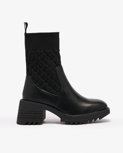 Royalfashion Cizme cu toc plat Acigog negru pentru femei