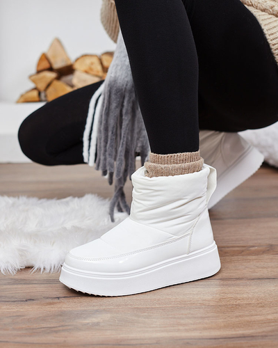 Royalfashion White Maderta cizme de zăpadă slip-on pentru femei
