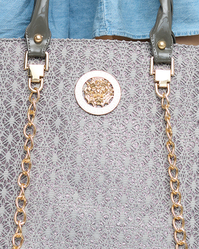 Geanta de dama gri stralucitoare - Accesorii