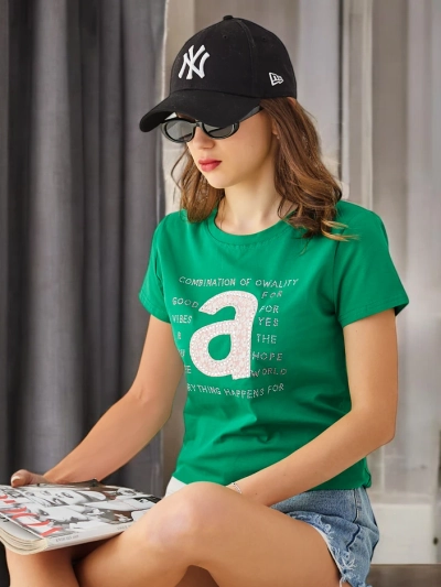 Royalfashion Tricou din bumbac pentru femei Combinat cu Owality