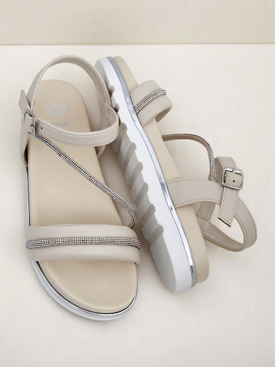 Sandale Royalfashion cu toc cui pentru femei, cu strasuri Magnol