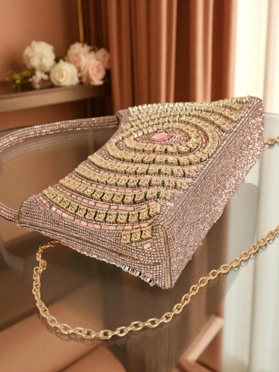 Royalfashion Kopertowa torebka damska z cyrkoniami Sova Glint