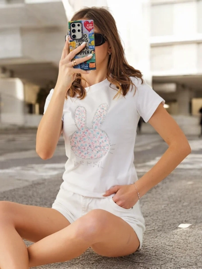 Royalfashion Tricou din bumbac pentru femei Bunny Say Be Real