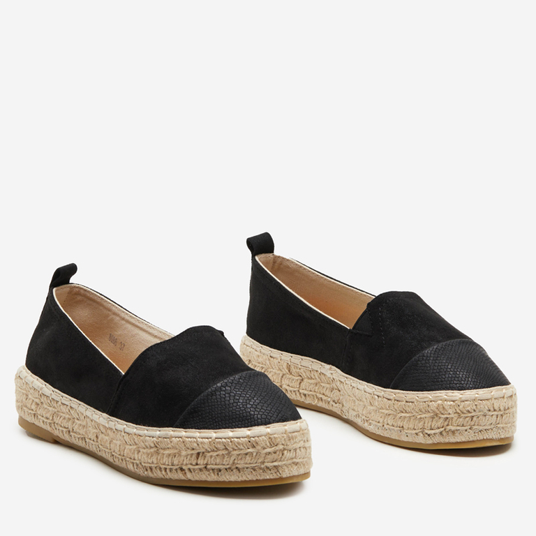 OUTLET Espadrile negre cu varf decorativ Steve - Incaltaminte