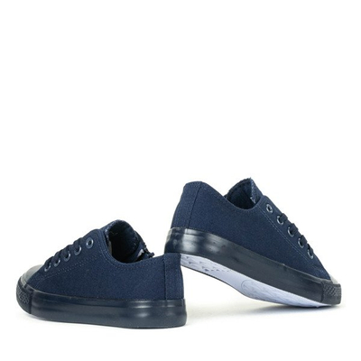 Dziecięce trampki sznurowane w kolorze granatowym Azza - Obuwie