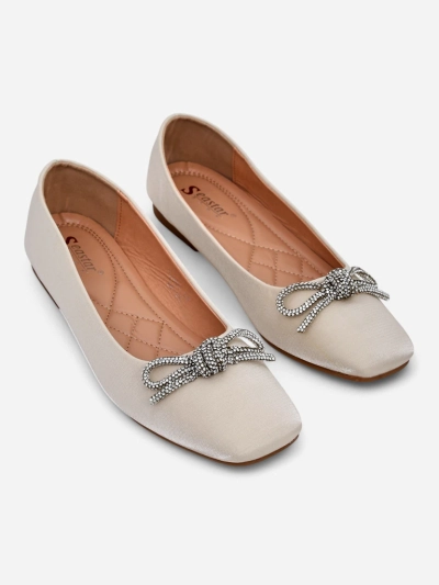 Royalfashion Pantofi ballet pentru femei cu fundă și luciu Ofenal