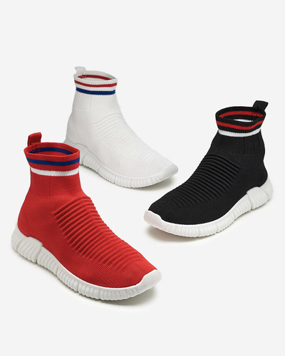 OUTLET Pantofi sport roșii de damă cu glezne înalte by Deloni - Încălțăminte
