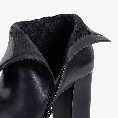 Cizme de damă negre cu fermoar decorativ Kano - Încălțăminte