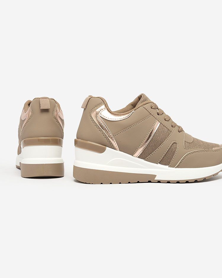 Royalfashion Adidași sport pe platformă pentru femei bej și maro Lacyrllia