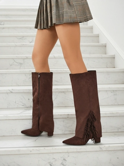 Cizme de damă eco-căprioară cu partea superioară Rimolea