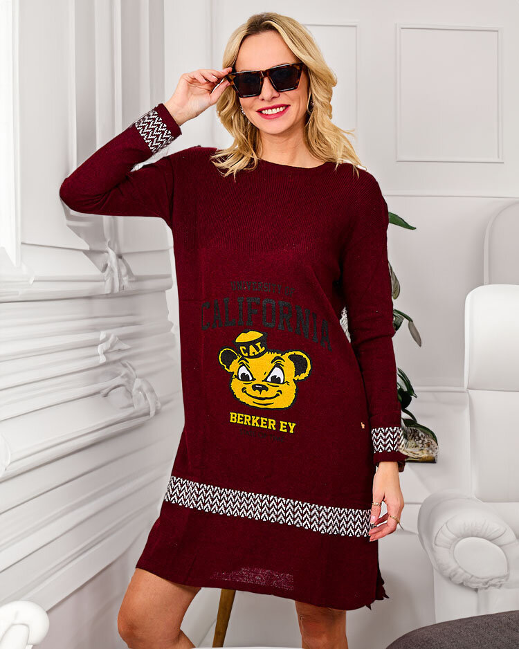 Royalfashion Rochie pulover pentru femei roz deschis