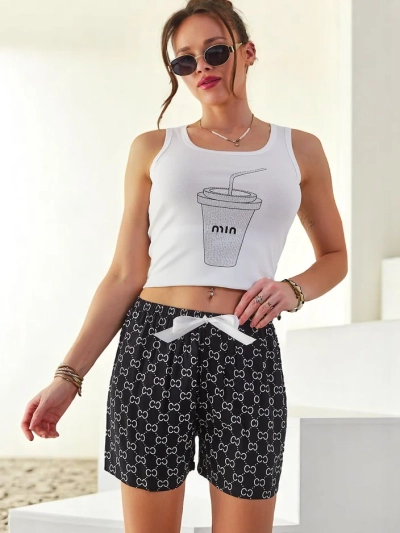 Royalfashion Șorturi din bumbac pentru femei cu urși