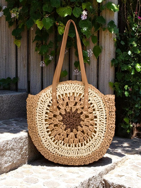 Royalfashion Geantă de damă din paie Flora Grande