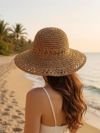Royalfashion Pălărie de paie pentru femei Dantelă Breeze