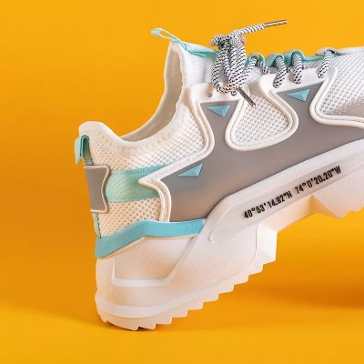 OUTLET Tenisi albi barbati cu elemente Gain menta - Incaltaminte