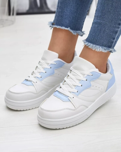 Pantofi sport de damă albi cu inserții albastre Tercua- Footwear