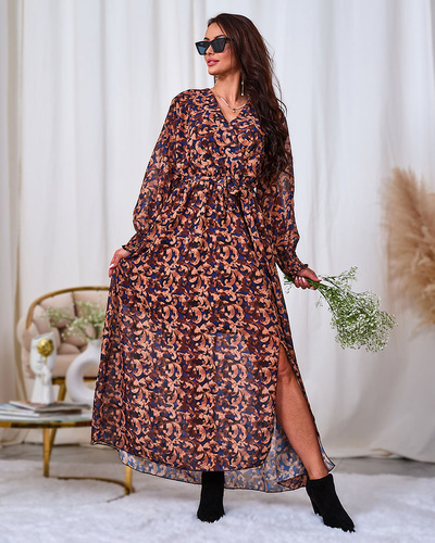 Royalfashion Rochie maxi pentru femei cu model Camel