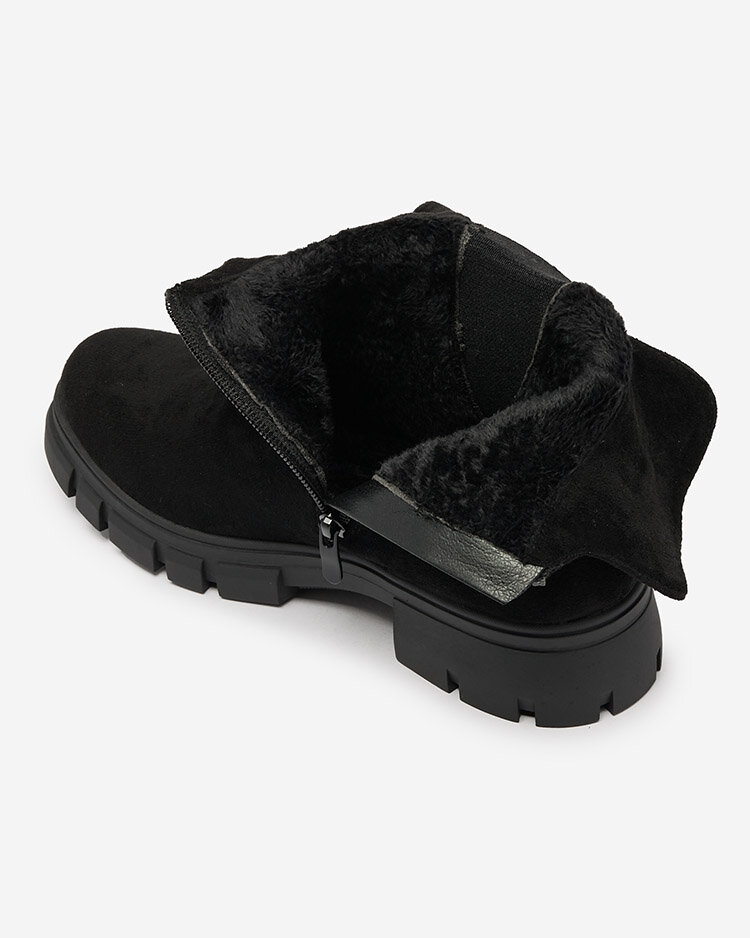 Royalfashion Cizme de damă negre cu curea decorativă Dafflo