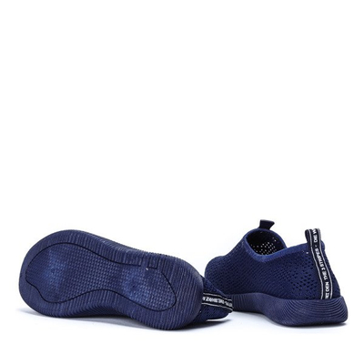 Granatowe, ażurowe slip on Karen - Obuwie