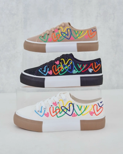 Adidași Royalfashion pentru femei cu imprimeu în formă de inimă Sercess