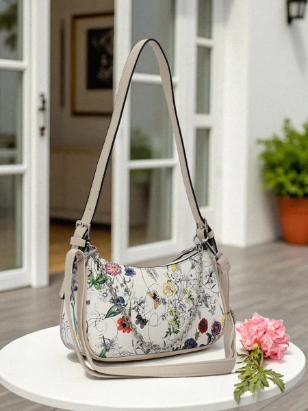 Royalfashion Geantă mică de damă, realizată din piele ecologică, cu model floral Lily Bloom