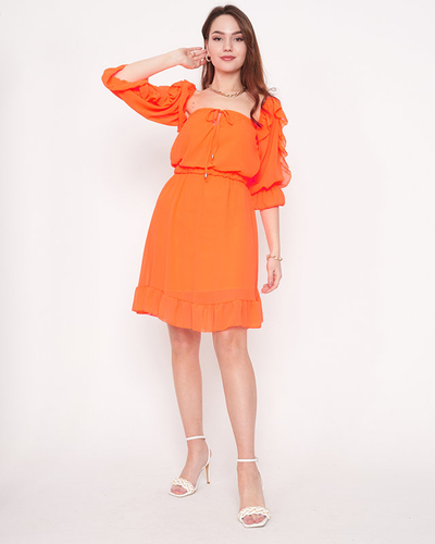 Rochie spaniolă de damă portocalie neon - Îmbrăcăminte