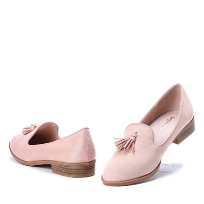 Różowe mokasyny z frędzlami Samantha - Obuwie