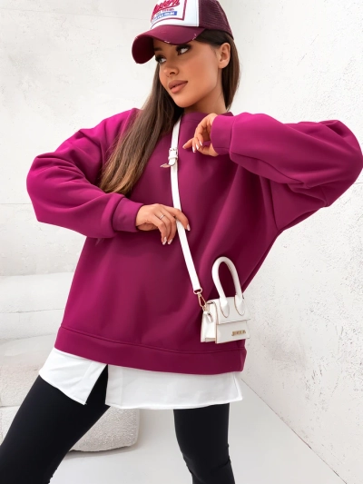 Hanorac din bumbac pentru femei Royalfashion cu fundă detașabilă