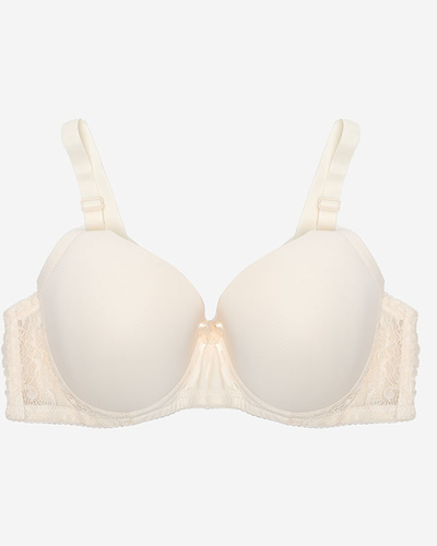 Sutien de damă uni bej cu dantelă - Lenjerie intimă