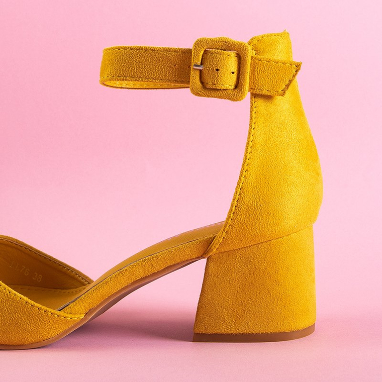 Sandale galbene pentru femei pe stâlp Juti - Încălțăminte