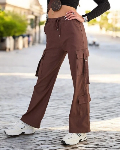 Royalfashion Pantaloni de luptă pentru femei din material textil