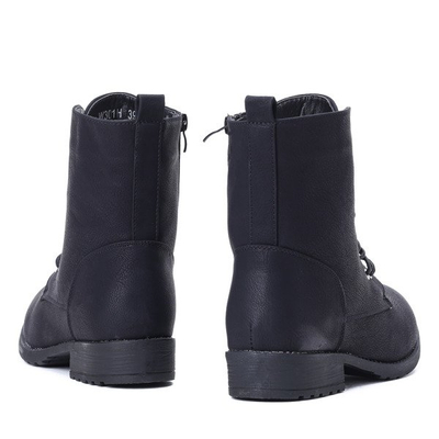 Czarne, sznurowane workery Lilo- Obuwie