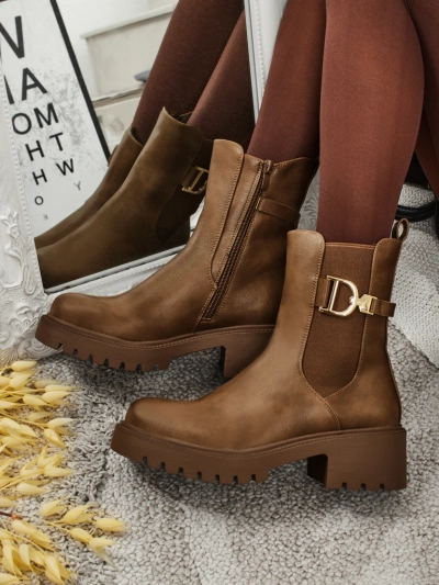 Botine înalte de damă din piele ecologică Ovella
