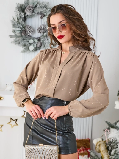 Royalfashion Cămașă pentru femei cu pietre strălucitoare