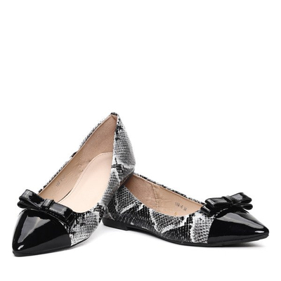 Balerinki we wzór a'la skóra węża- Obuwie