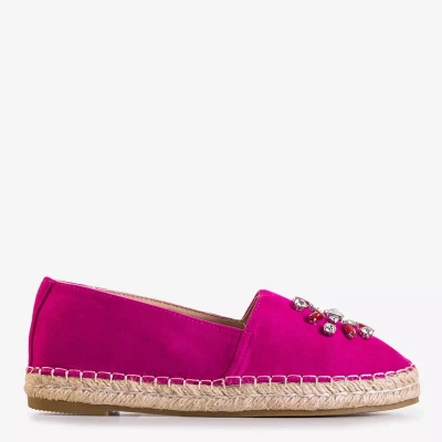 OUTLET Espadrile de damă fucsia cu decorațiuni Lucila - Încălțăminte