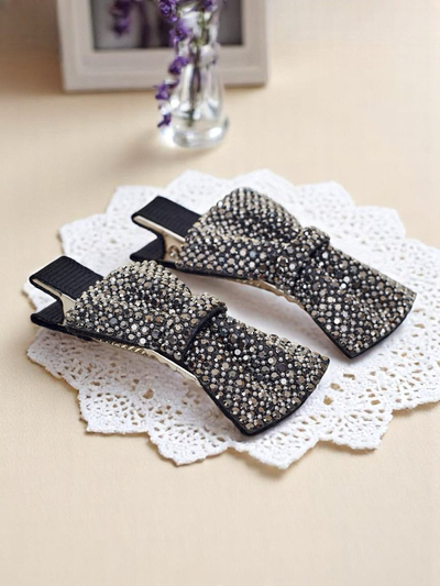 Royalfashion Set de 2 agrafe de păr cu fundițe și strasuri Isadora
