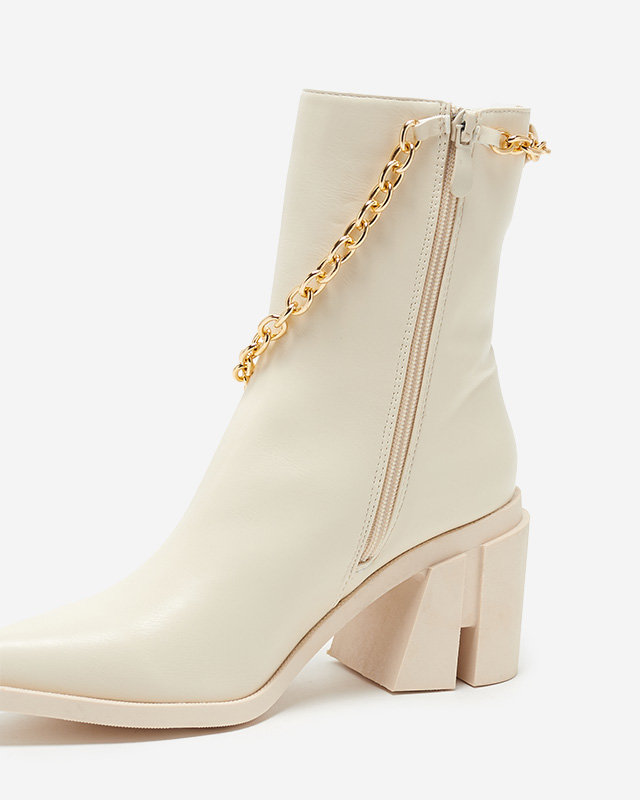 Cizme crem pe stâlp cu lanț Somlid - Încălțăminte