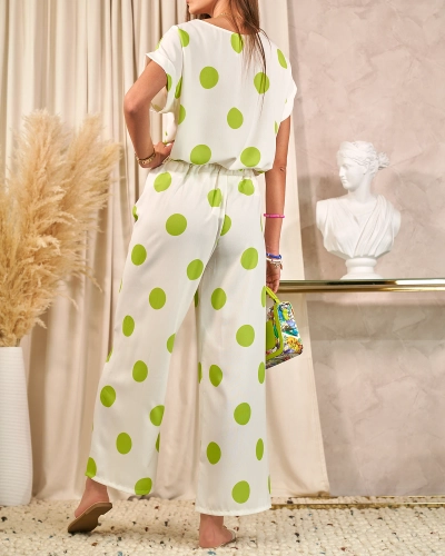 Royalfashion Set de mazăre verde și alb pentru femei