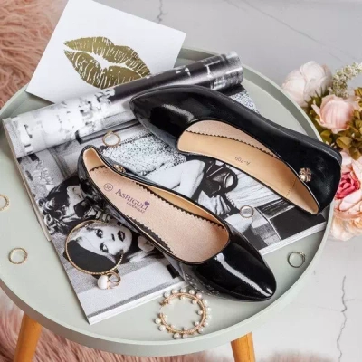 OUTLET Ballerine Meganno negre, brevetate - Încălțăminte