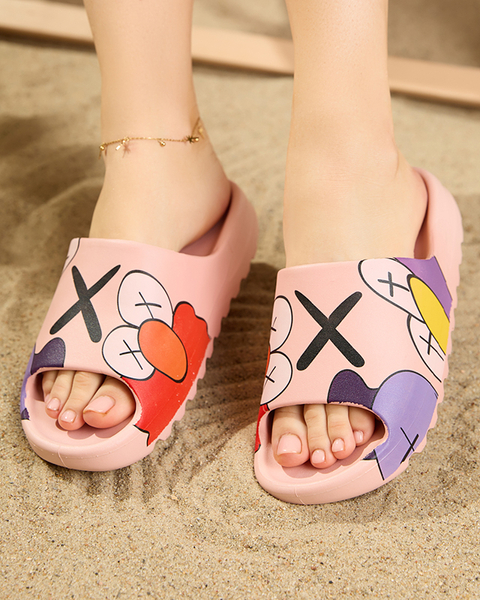 Papuci de dama roz Elmino - Incaltaminte