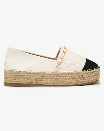 Espadrile cu platformă pentru femei de culoare albă Liggos- Footwear